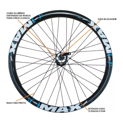 Roda Aero 26x1.9 Vpr Max Preta com Azul - Image 3