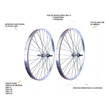 Roda Alumínio Aro 26 X 1.9 Raio Grosso - Image 3