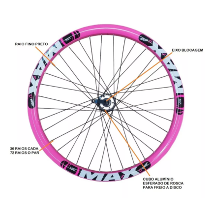 Roda Aero 26x1.9 Vpr Max Rosa Neon - Image 3